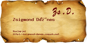 Zsigmond Dénes névjegykártya