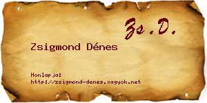 Zsigmond Dénes névjegykártya